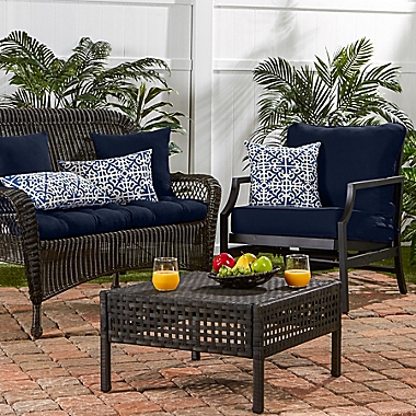 Greendale Home Fashions Solid 2-Piece Outdoor Deep Seat Cushion Set. View a larger version of this product image.