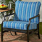 Alternate image 1 for Greendale Home Fashions Stripe 2-Piece Outdoor Deep Seat Cushion Set in Sapphire