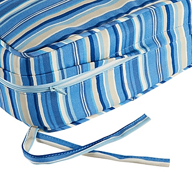 Greendale Home Fashions Stripe 2-Piece Outdoor Deep Seat Cushion Set in Sapphire. View a larger version of this product image.