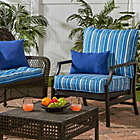 Alternate image 2 for Greendale Home Fashions Stripe 2-Piece Outdoor Deep Seat Cushion Set in Sapphire