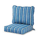 Alternate image 0 for Greendale Home Fashions Stripe 2-Piece Outdoor Deep Seat Cushion Set in Sapphire