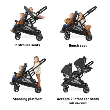 Graco&reg; Ready2Grow 2.0 Double Stroller in Rafa. View a larger version of this product image.