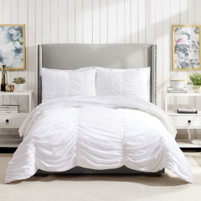 Emily Texture 3-Piece Full/Queen Comforter Set in White