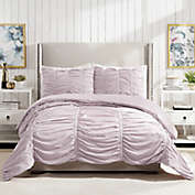 Emily Texture 3-Piece Full/Queen Comforter Set in Purple