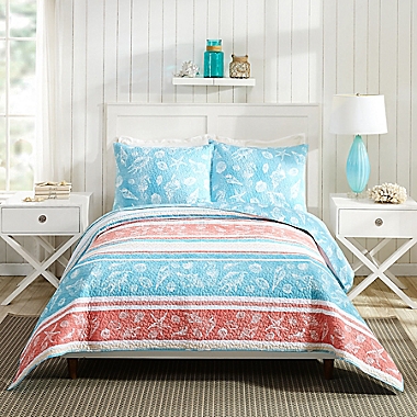Nantucket Reversible 3-Piece King Quilt Set in Blue. View a larger version of this product image.