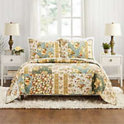 Floral Patch 3-Piece Full/Queen Quilt Set in Ivory
