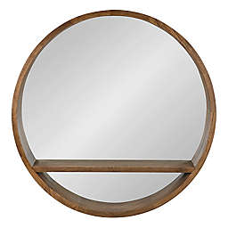 Kate & Laurel™ Hutton 30-Inch Round Wall Mirror in Brown