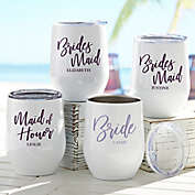 Classic Elegance Bridesmaid Stainless Steel Stemless Wine Cup