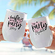 &quot;We R Party&quot; Bachelor Stainless Steel Stemless Wine Cup in White
