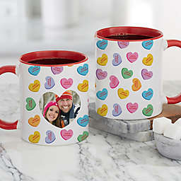 Conversation Hearts 11 oz. Personalized V-Day Cafe Mug in Red