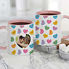 Alternate image 0 for Conversation Hearts 11 oz. Personalized V-Day Cafe Mug in Pink
