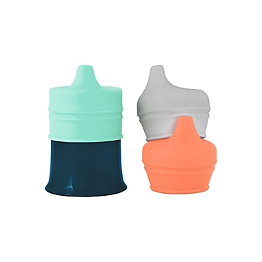 Boon Snug Silicone Sippy Lids Pink/Purple/Blue 