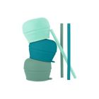 Alternate image 0 for Boon SNUG 6-Piece Silicone Straw and Lid Set in Green