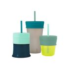 Alternate image 1 for Boon SNUG 6-Piece Silicone Straw and Lid Set in Green