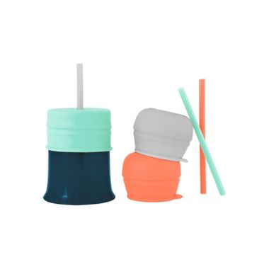 Boon SNUG Straw 7-Piece Silicone Straws, Lids &amp; Cup Set in Mint. View a larger version of this product image.