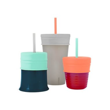 Boon SNUG Straw 7-Piece Silicone Straws, Lids &amp; Cup Set in Mint. View a larger version of this product image.