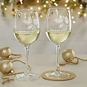 Festive Foliage Christmas White Wine Glass