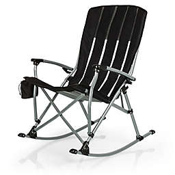 Outdoor Rocking Camp Chair in Black