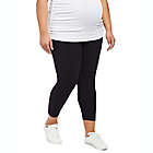Alternate image 0 for Motherhood Maternity 3X Plus Size Essential Stretch Secret Fit Maternity Cropped Leggings in Black