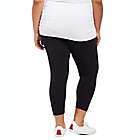 Alternate image 2 for Motherhood Maternity 3X Plus Size Essential Stretch Secret Fit Maternity Cropped Leggings in Black