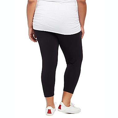 Motherhood Maternity Plus Size Essential Stretch Secret Fit Maternity Cropped Leggings. View a larger version of this product image.