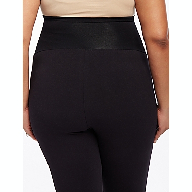Motherhood Maternity 3X Plus Size Essential Stretch Secret Fit Maternity Cropped Leggings in Black. View a larger version of this product image.