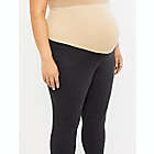 Alternate image 2 for Motherhood Maternity 1X Plus Size Essential Stretch Secret Fit Maternity Cropped Leggings in Grey