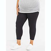 Motherhood Maternity 1X Plus Size Essential Stretch Secret Fit Maternity Cropped Leggings in Grey