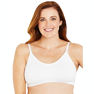 Motherhood Maternity&reg; Large Seamless Clip Down Maternity and Nursing Bralette in White. View a larger version of this product image.