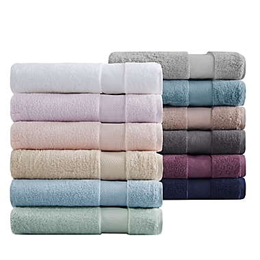 Madison Park Signature Turkish Cotton 6-Piece Bath Towel Set in Seafoam. View a larger version of this product image.
