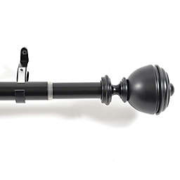 Deco Window® Oval Urn 52 to 144-Inch Adjustable Curtain Rod Set in Black