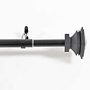 Pyramid Square 52 to 144-Inch Adjustable Curtain Rod Set in Black