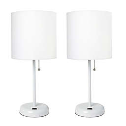 Stick Lamps with USB Charging Port (Set of 2)
