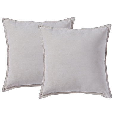 Morgan Home ChenilleSquare Throw Pillows in Beige (Set of 2). View a larger version of this product image.