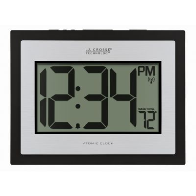 La Crosse Technology Atomic Digital Wall Clock with Indoor Temperature