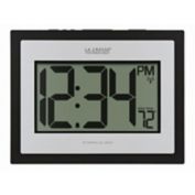 La Crosse Technology Atomic Digital Wall Clock with Indoor Temperature