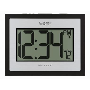 La Crosse Technology Atomic Digital Wall Clock with Indoor Temperature. View a larger version of this product image.