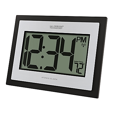La Crosse Technology Atomic Digital Wall Clock with Indoor Temperature. View a larger version of this product image.