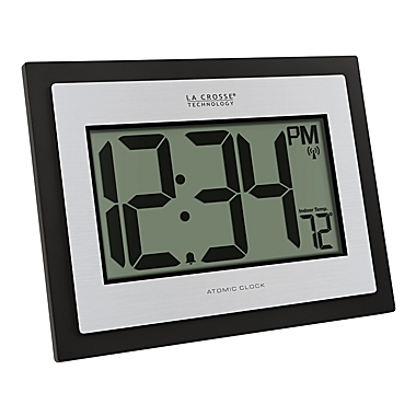 La Crosse Technology Atomic Digital Wall Clock with Indoor Temperature. View a larger version of this product image.