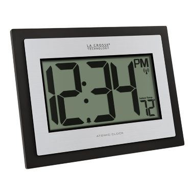 La Crosse Technology Atomic Digital Wall Clock with Indoor Temperature. View a larger version of this product image.