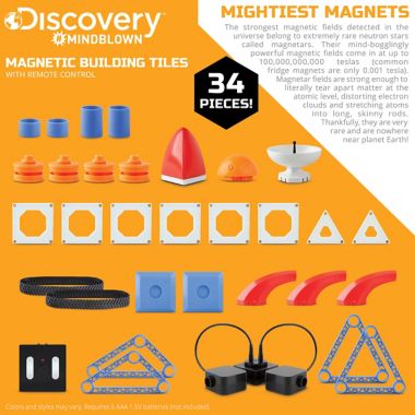 Discovery #Mindblown 34-Piece Magnetic Tiles Building Set with Remote Control. View a larger version of this product image.