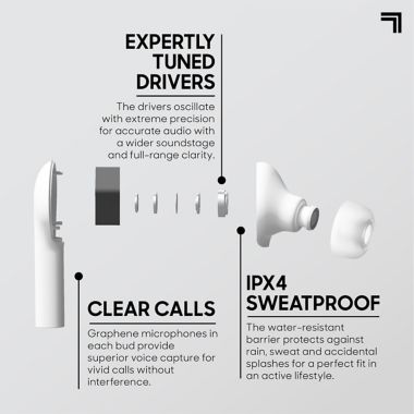 Sharper Image&reg; Earbuds Headphones in White. View a larger version of this product image.