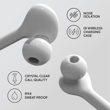 Sharper Image&reg; Earbuds Headphones in White. View a larger version of this product image.