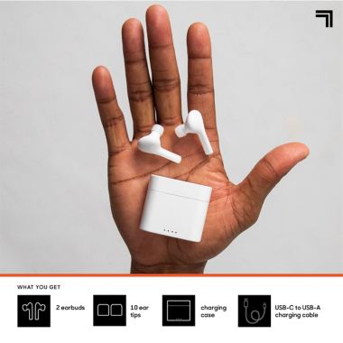 Sharper Image&reg; Earbuds Headphones in White. View a larger version of this product image.