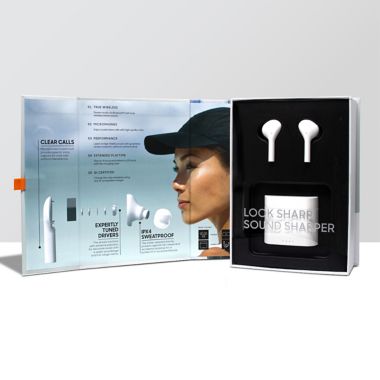 Sharper Image&reg; Earbuds Headphones in White. View a larger version of this product image.
