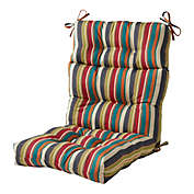 Greendale Home Fashions Sunset Stripe Multicolor Outdoor High-Back Chair Cushion