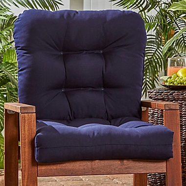 Greendale Home Fashions Solid Outdoor 38-Inch x 21-Inch Seat/Back Chair Cushion in Navy. View a larger version of this product image.