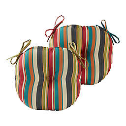 Greendale Home Fashions Sunset Stripe Multicolor Outdoor Bistro Chair Cushions (Set of 2)