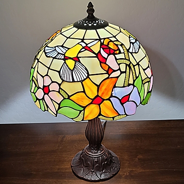 19-Inch Tiffany Style Floral Table Lamp with Glass Shade. View a larger version of this product image.