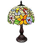 Alternate image 2 for 19-Inch Tiffany Style Floral Table Lamp with Glass Shade